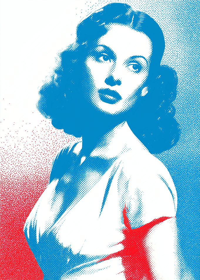 Hedy Lamarr Halftone Poster