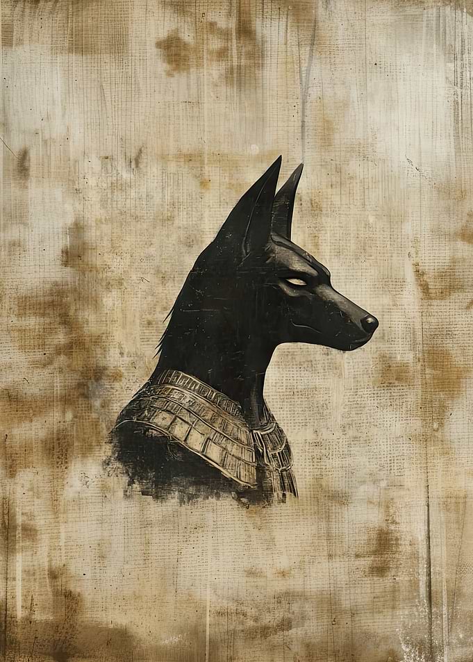 Anubis Portrait on Textured Background