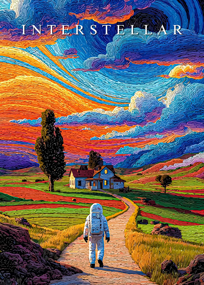 Interstellar Movie Poster Impressionistic Style