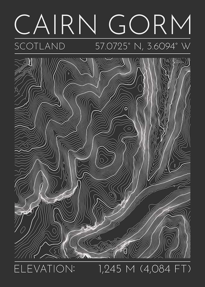 Cairn Gorm Topographic Contour Map