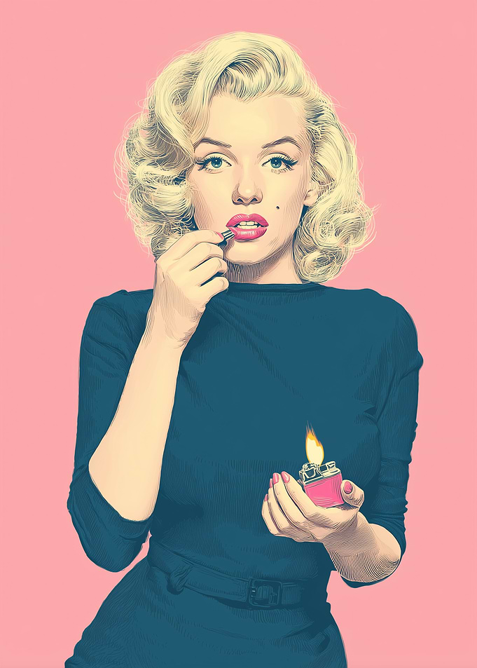 Marilyn Monroe with Lipstick and Lighter