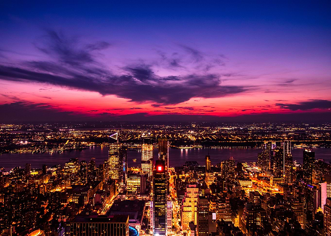 new york city at dusk
