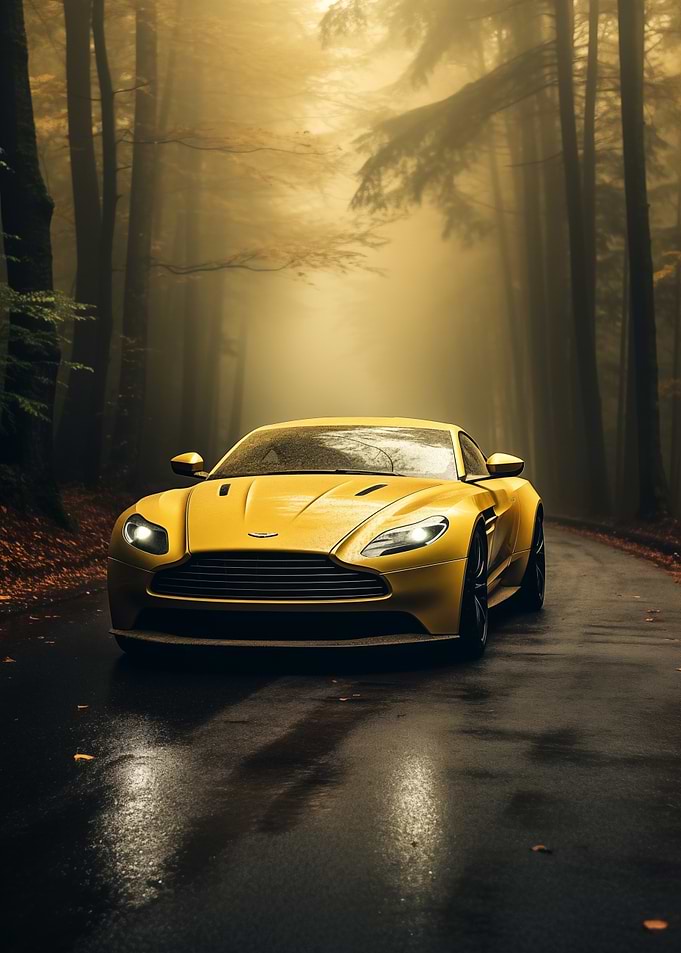 Yellow Aston Martin Forest