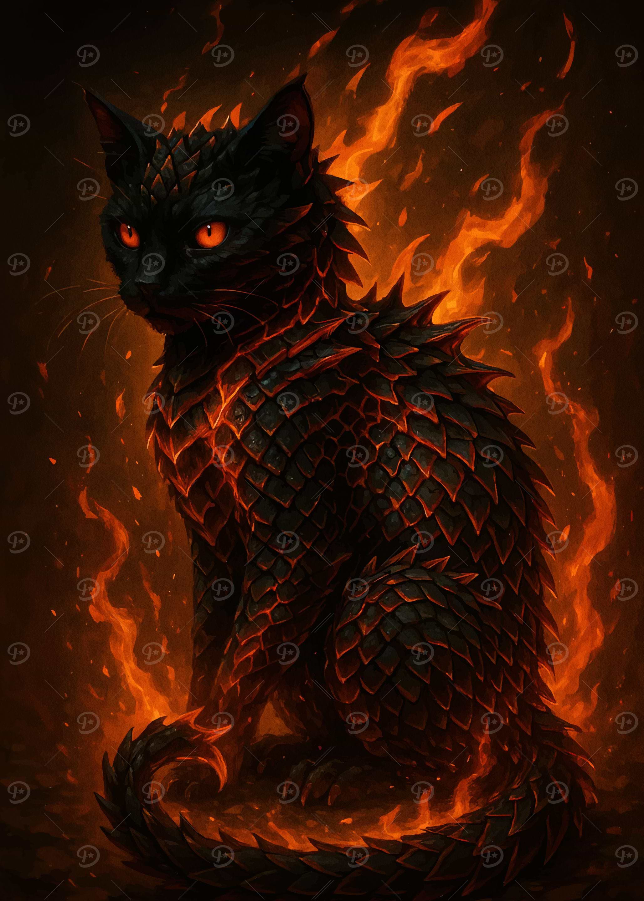 Fiery Dragon Cat Animal