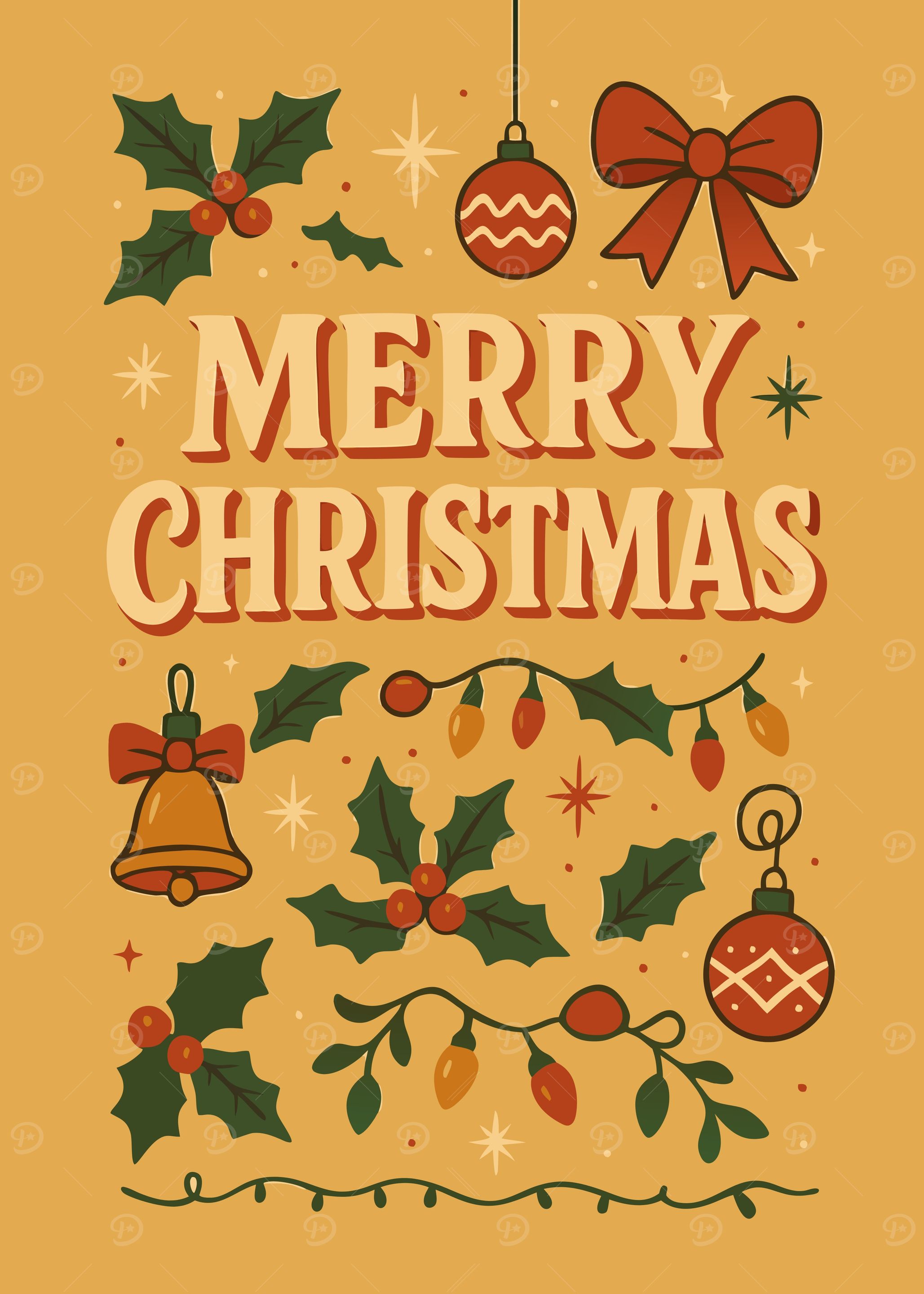 Merry Christmas Holiday Illustration