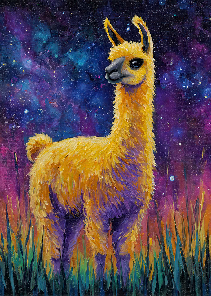 Llama in Space Painting