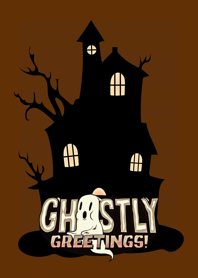 Ghostly Greetings Halloween Card