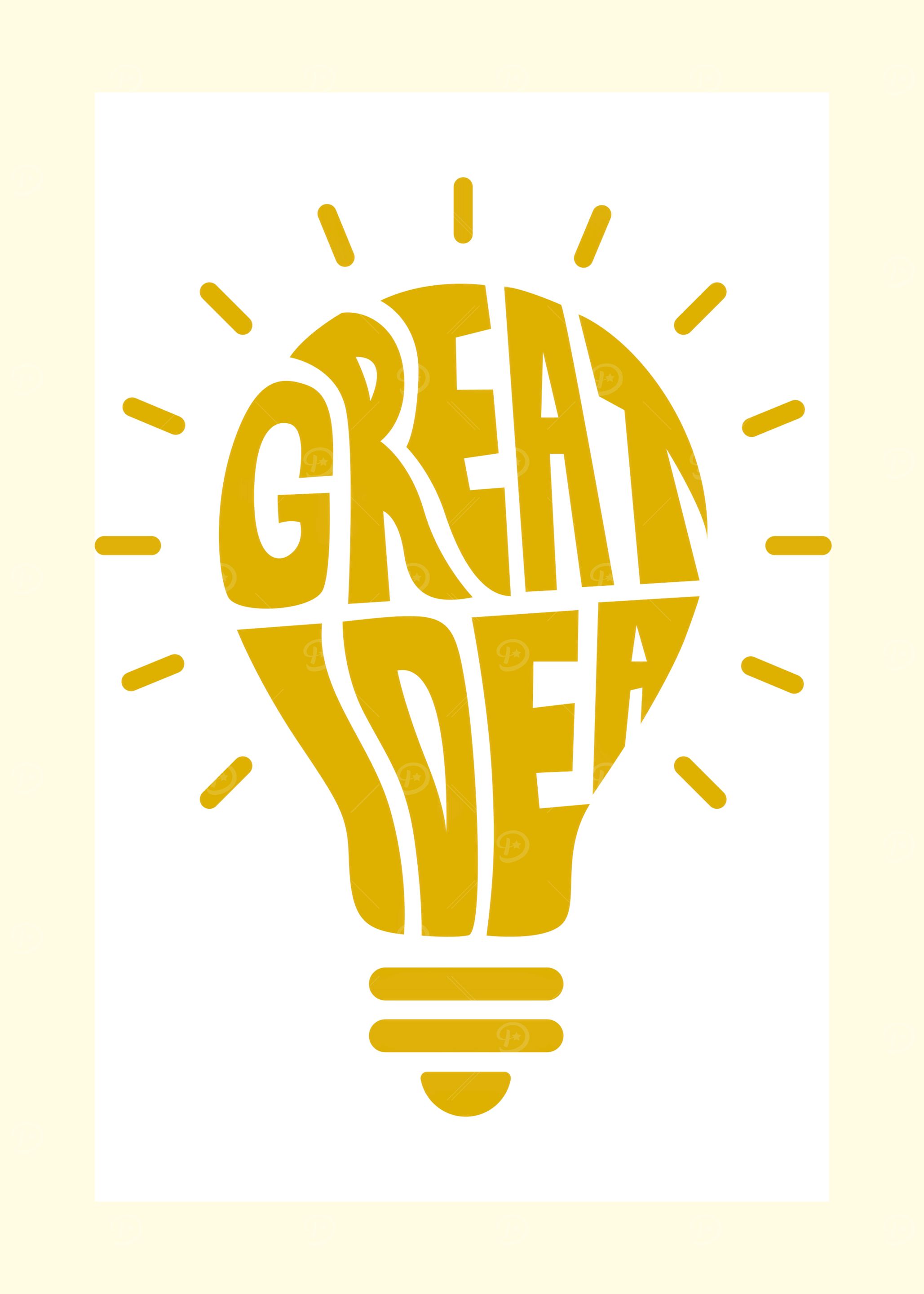 Great Idea Lightbulb Typography Art