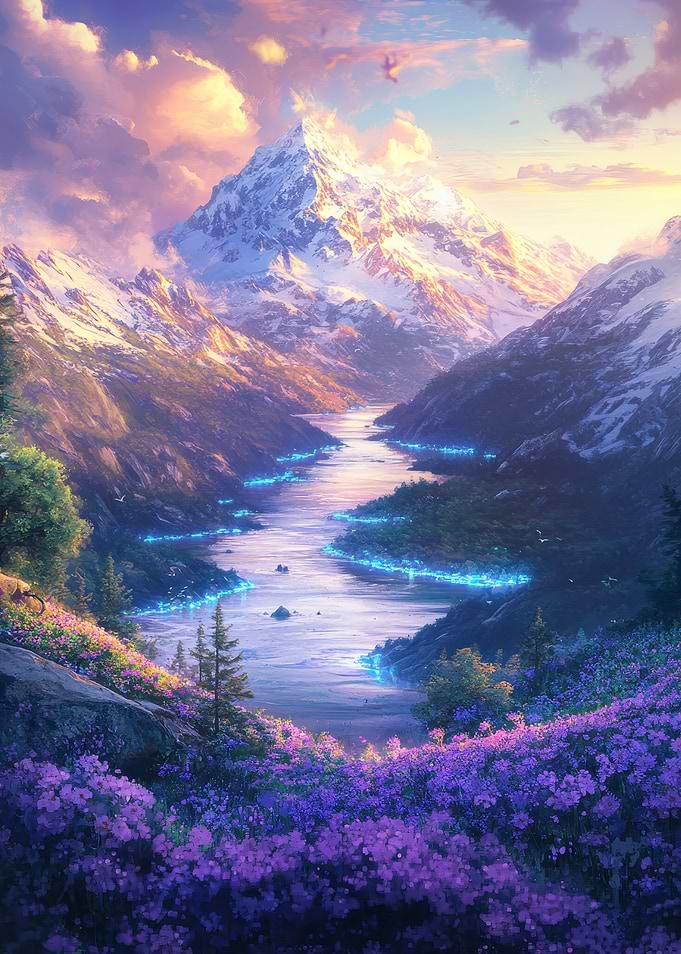Majestic Mountain Landscape with River