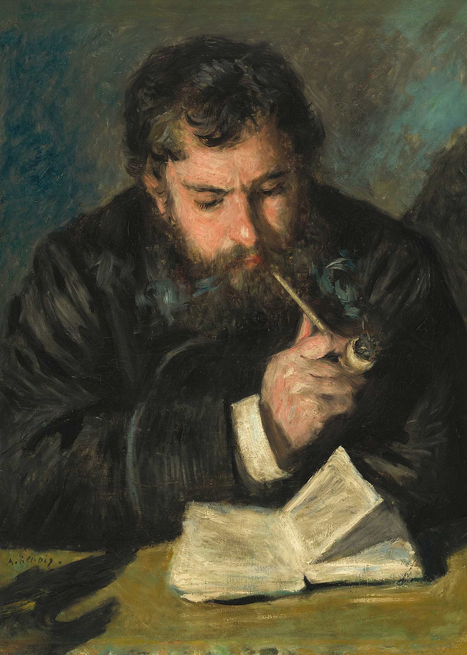 Man with Pipe and Book Painting by claude monet