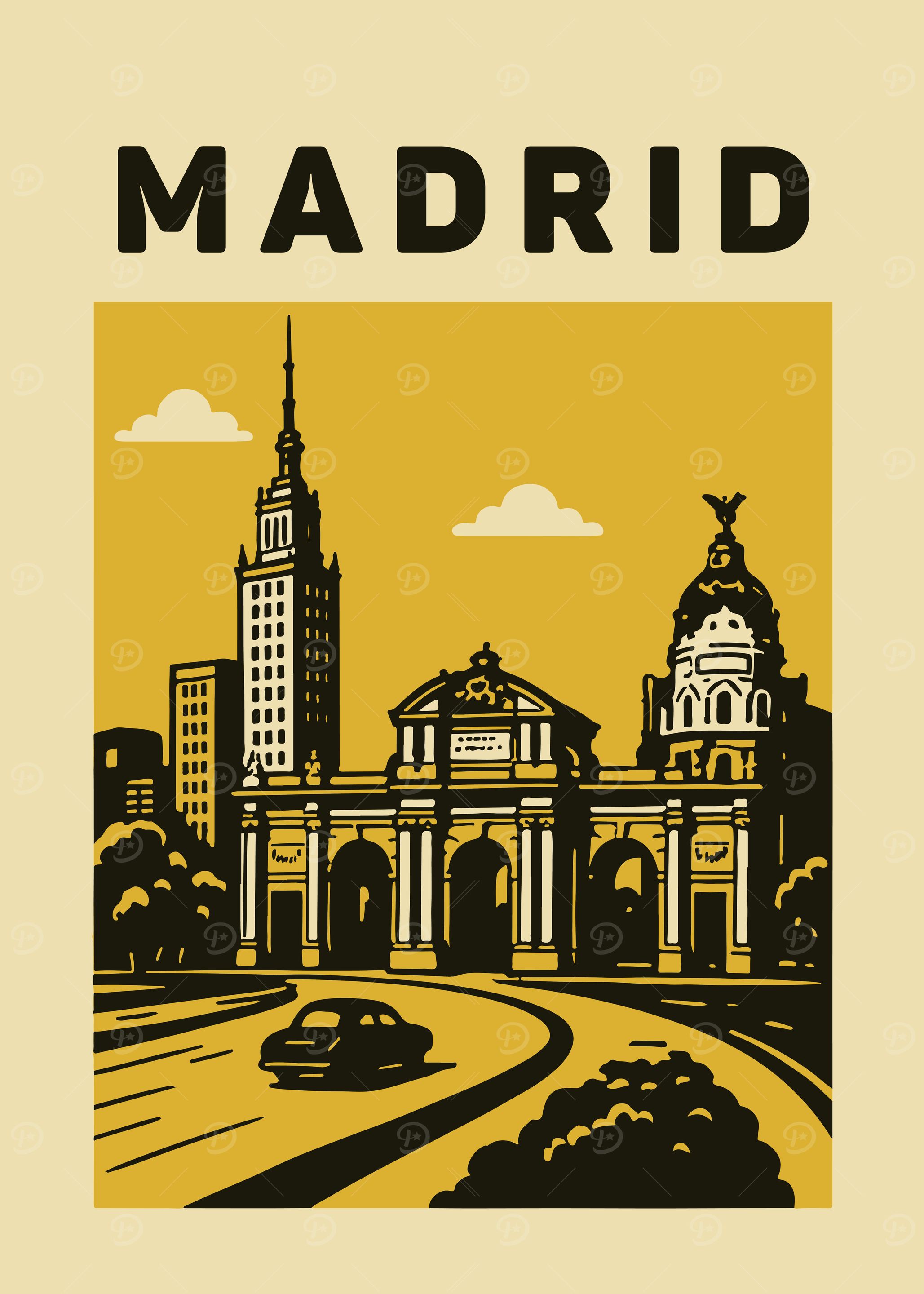 Madrid Cityscape Illustration
