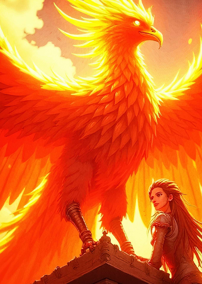 Phoenix and Woman Building