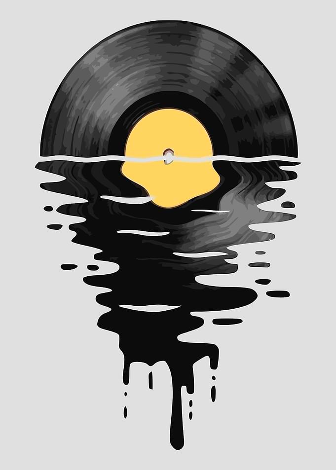 Melting Vinyl Record Art