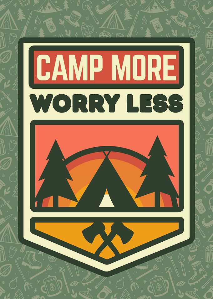 Camp More Worry Less Camping Graphic