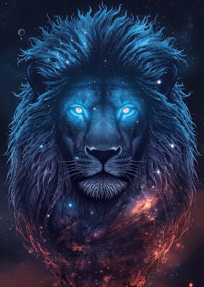 Cosmic Lion Portrait