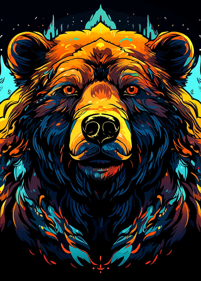 Colorful Bear Portrait