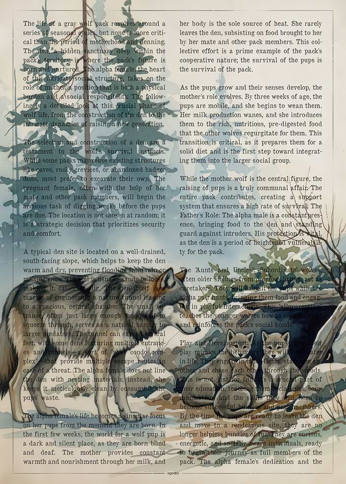 Wolf Family Den Scene