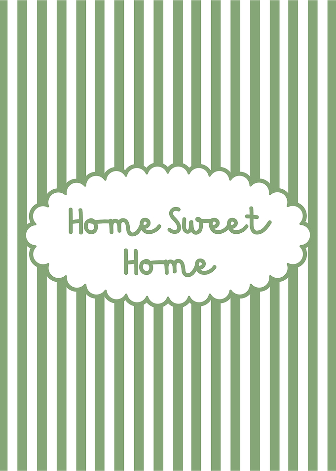 Home Sweet Home Green Stripes
