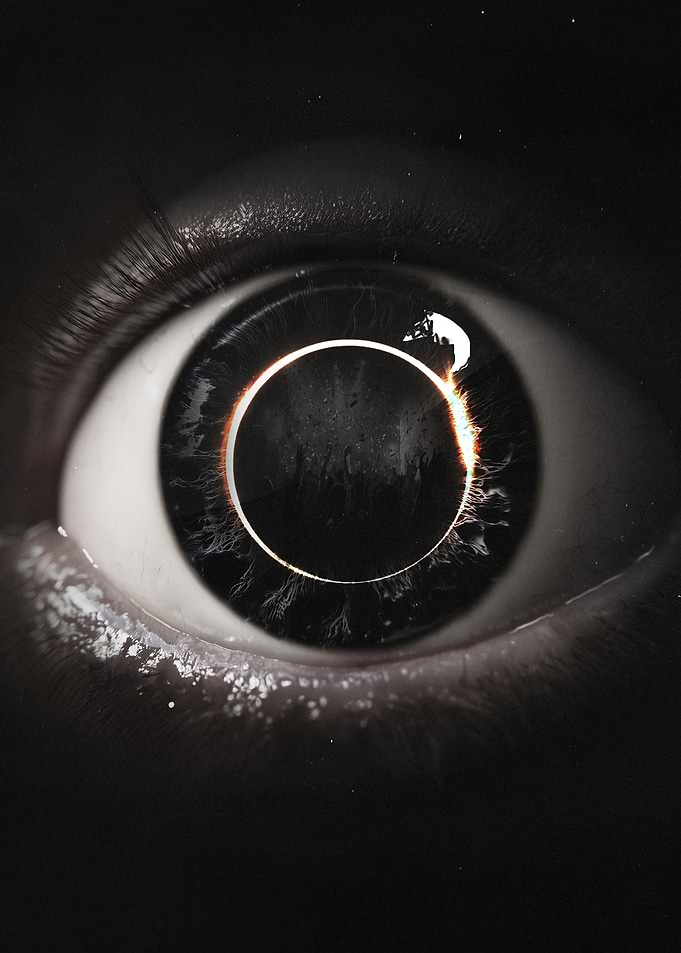 Eye with Solar Eclipse Reflection