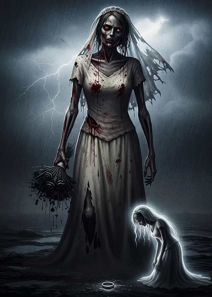 Zombie Bride in Stormy Weather