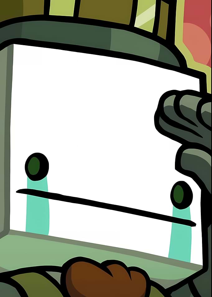 Crying TV Head Character Cartoon