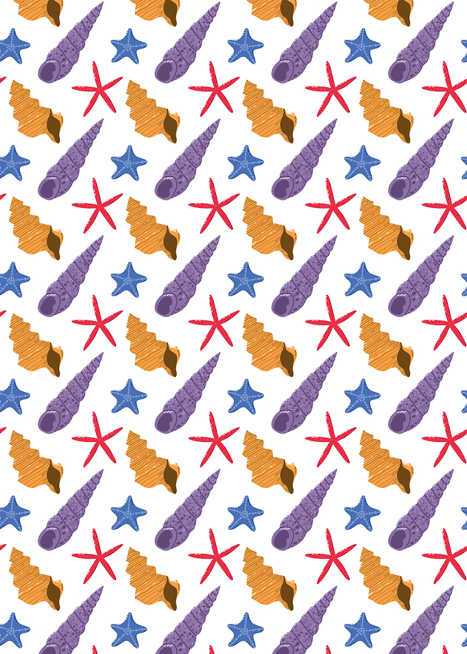 Seashell and Starfish Pattern