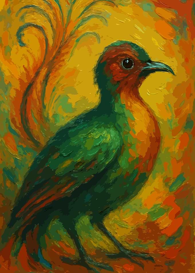 Colorful Bird Painting Art
