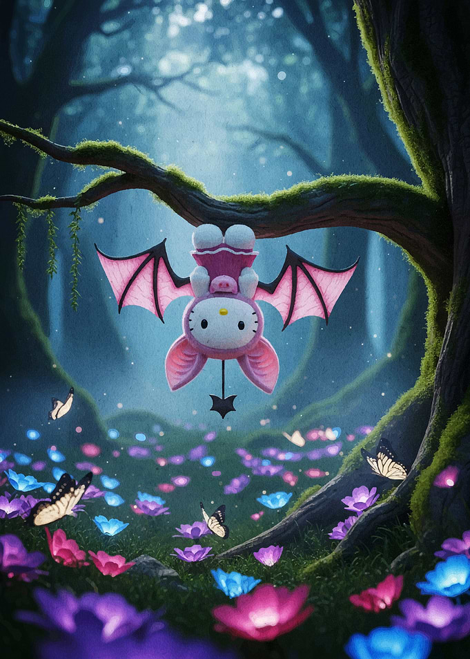 Hello Kitty Bat in Enchanted Forest