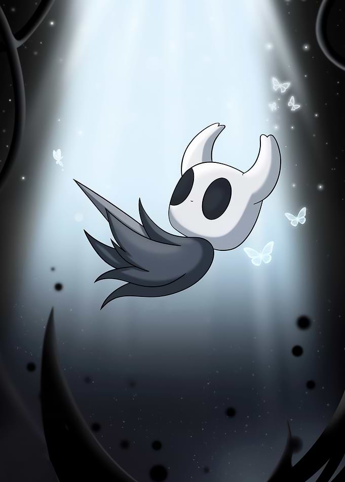 Hollow Knight in a dark setting