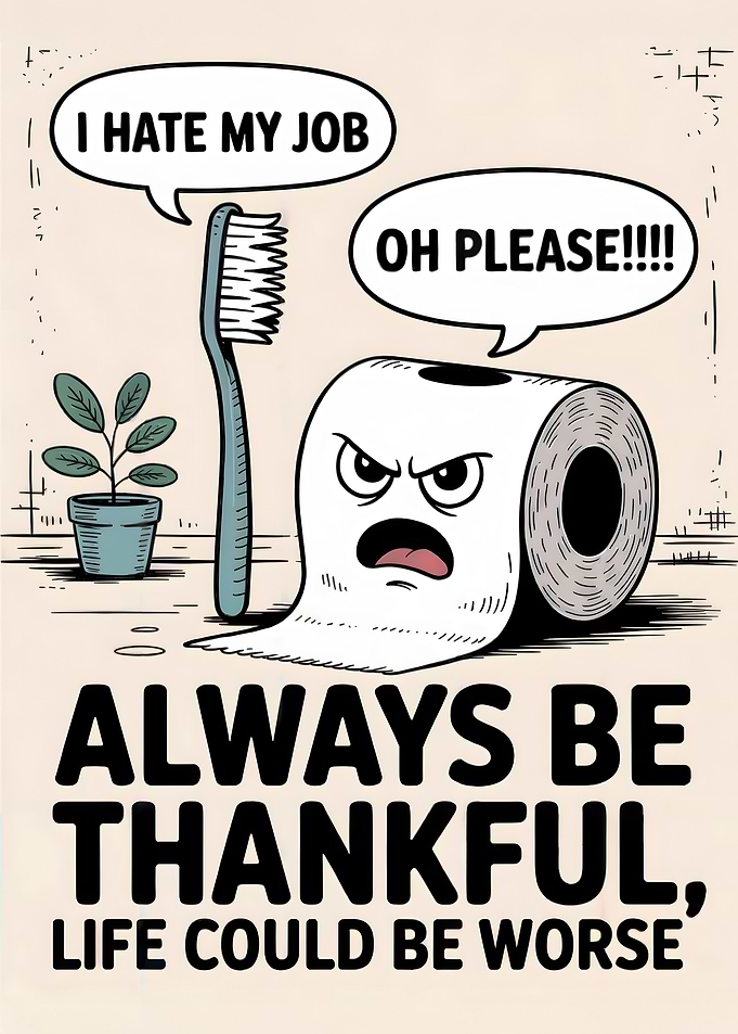 Funny Toilet Paper Cartoon Illustration