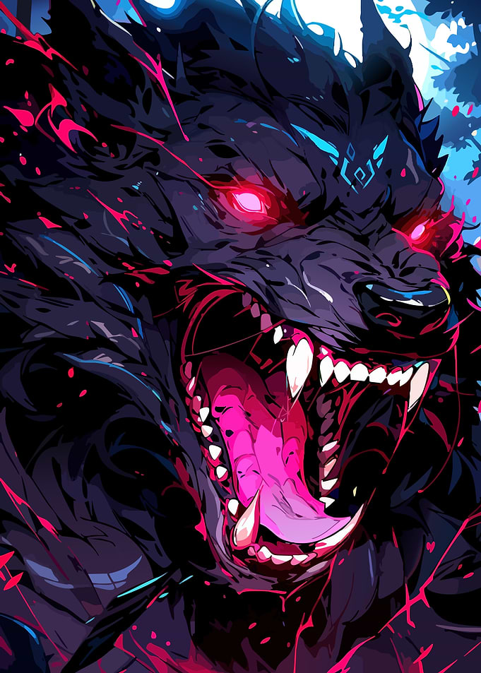 Fearsome Wolf with Glowing Eyes