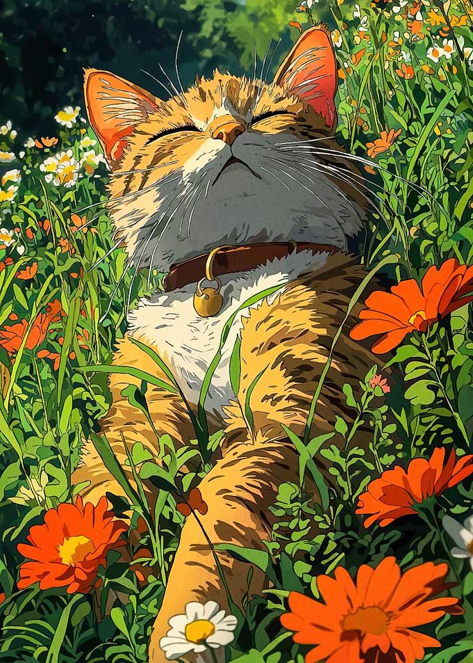Cat Nap Flower Field