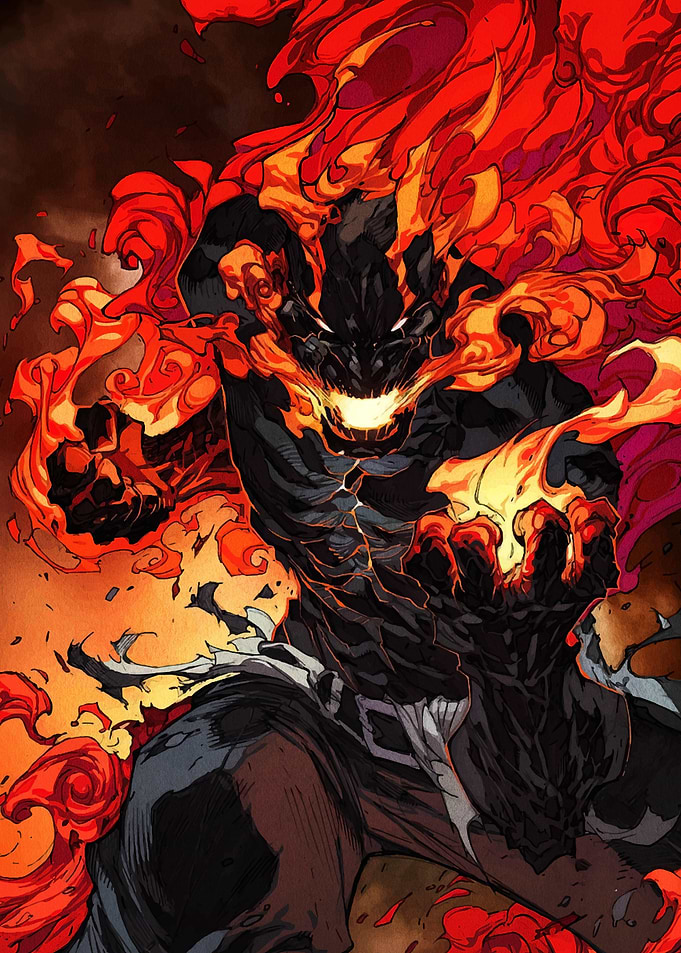 Fiery Dark Entity Comic Art