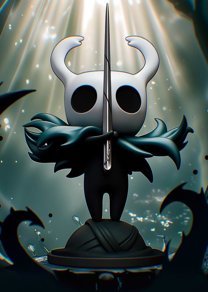 Hollow Knight figure with nail