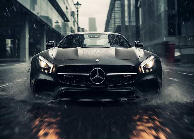 Mercedes AMG in the Rain