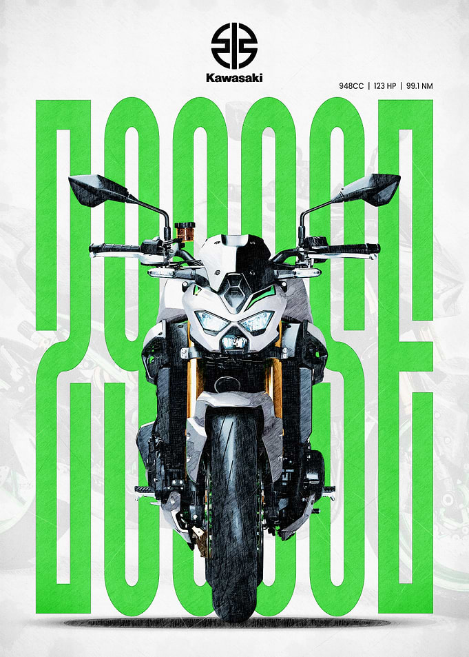 Kawasaki Z900 se Sketch Front View