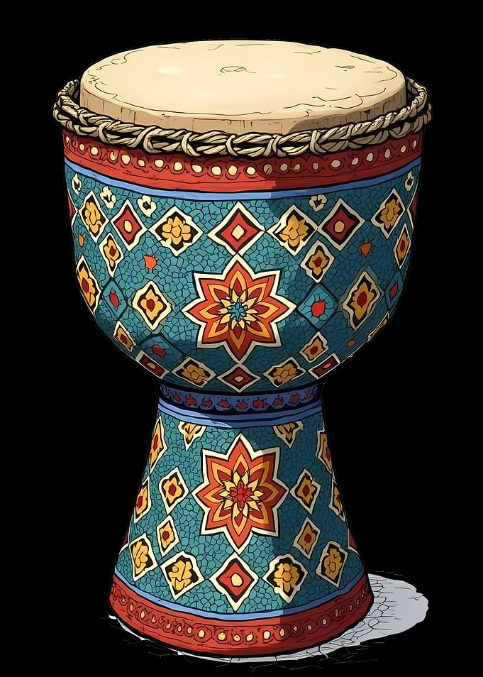 Ornate Djembe Drum Illustration