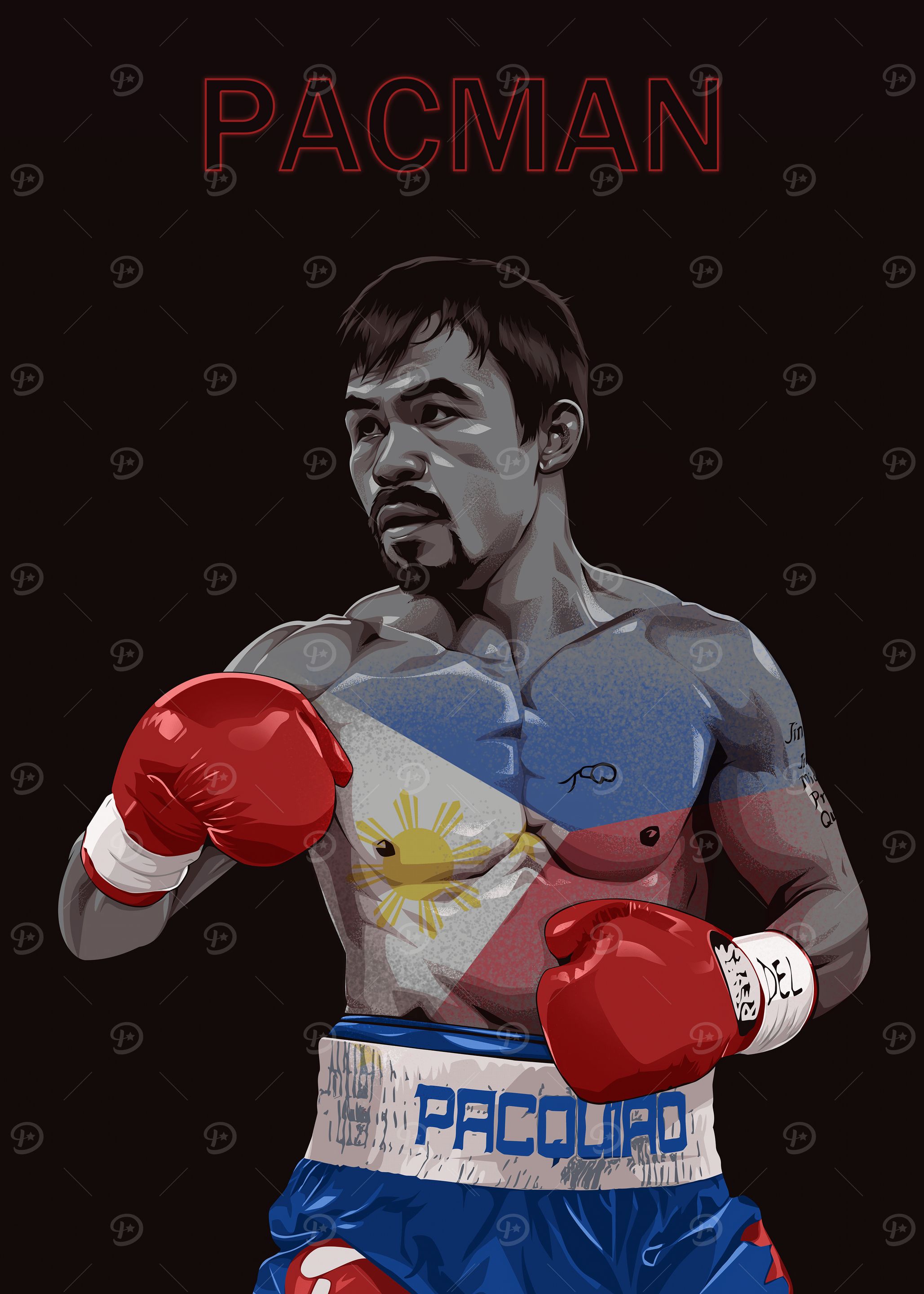 Manny Pacquiao Boxing Portrait