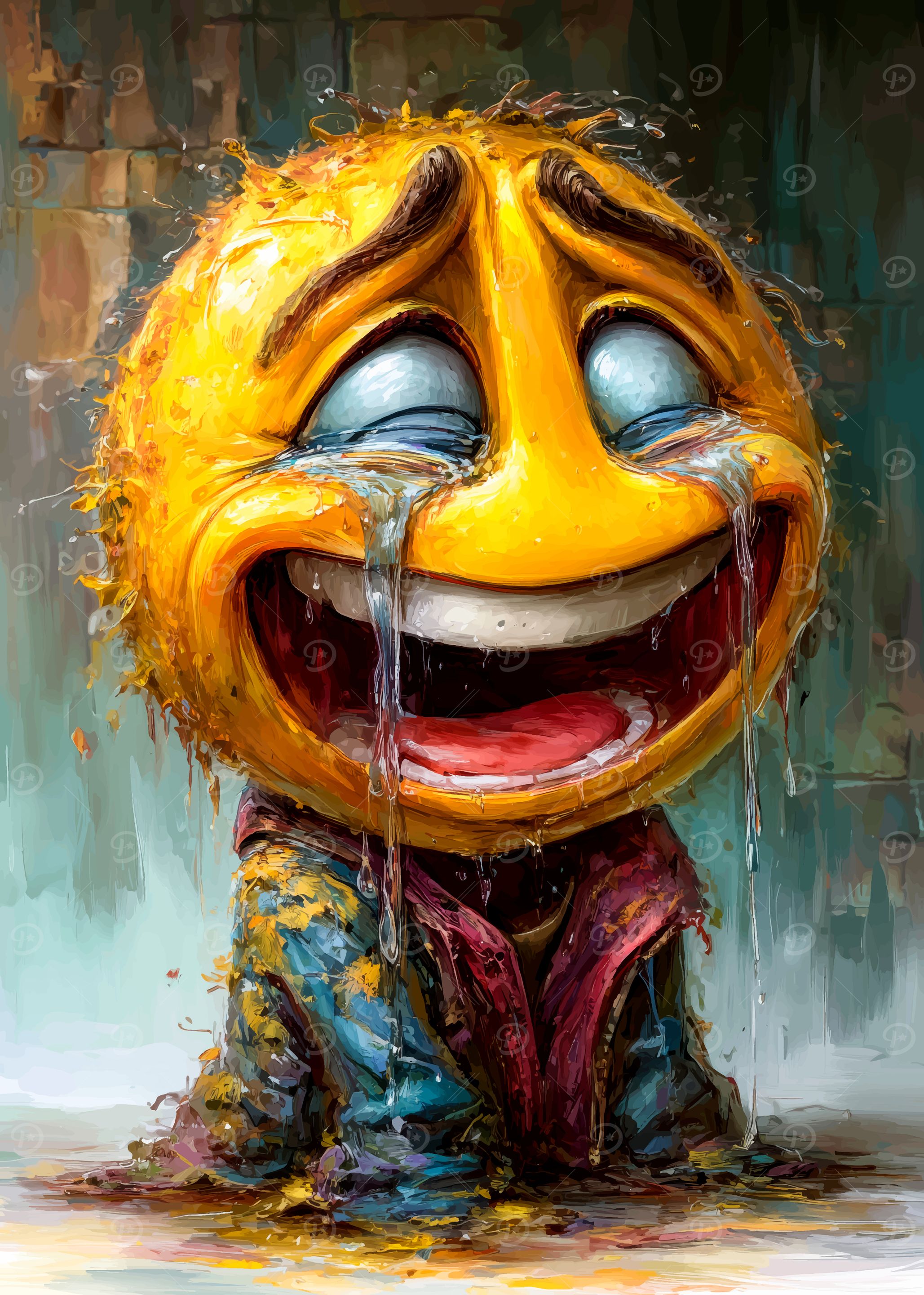 Crying Laughing Emoji Character Art