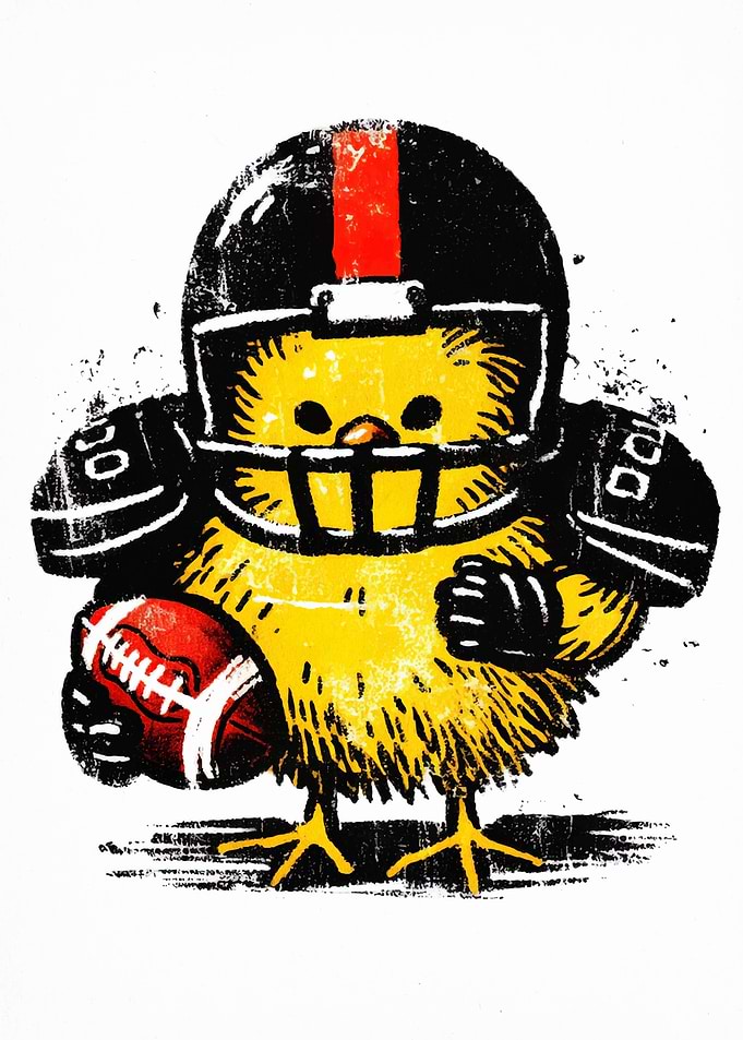 Football Chick Cartoon Illustration