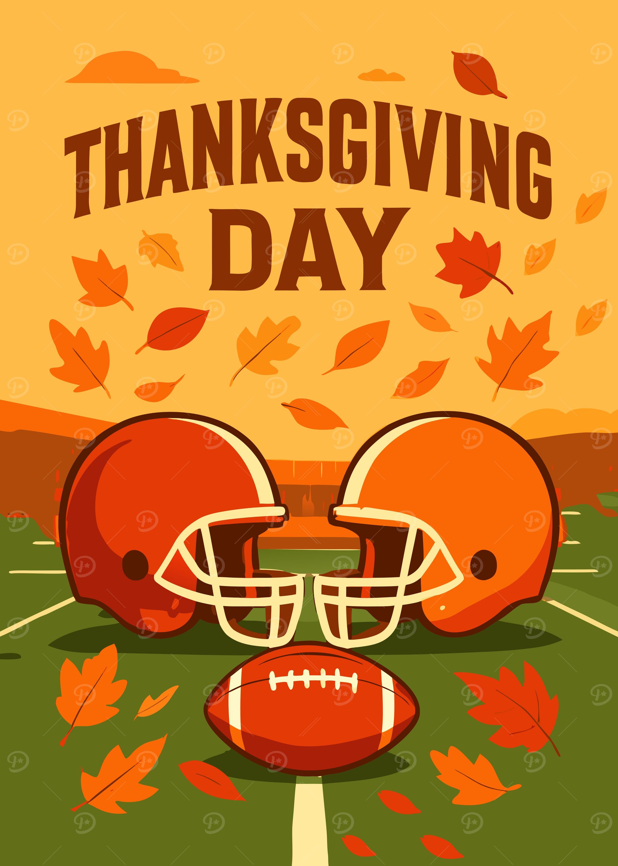 Thanksgiving Day Football Illustration