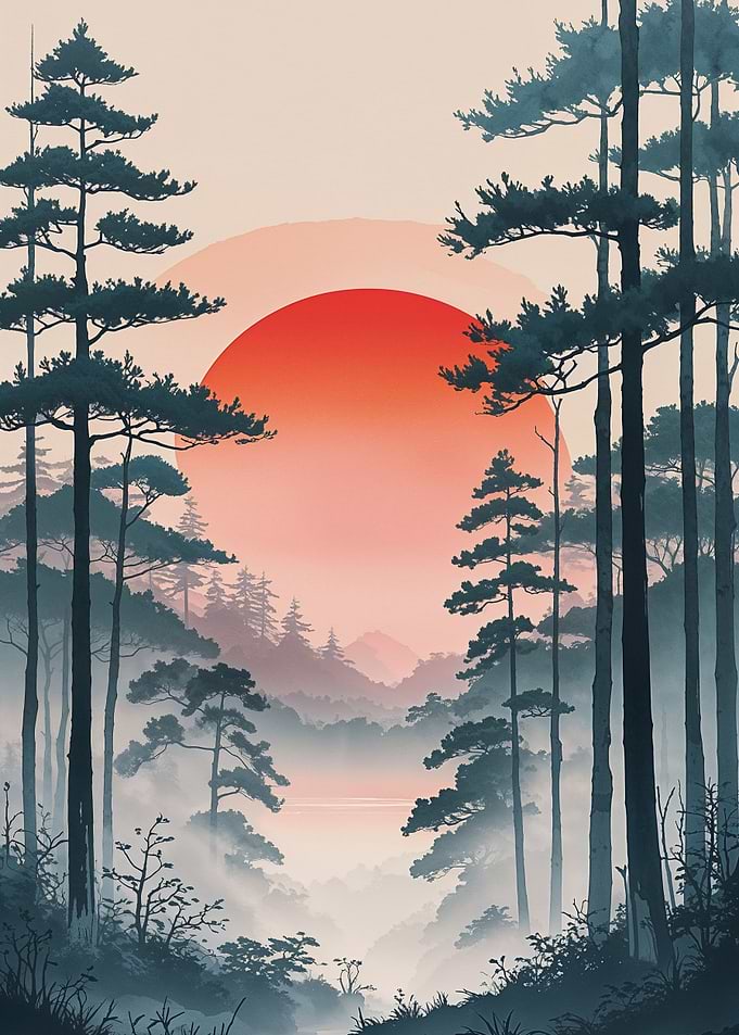 Japanese Forest Sunrise
