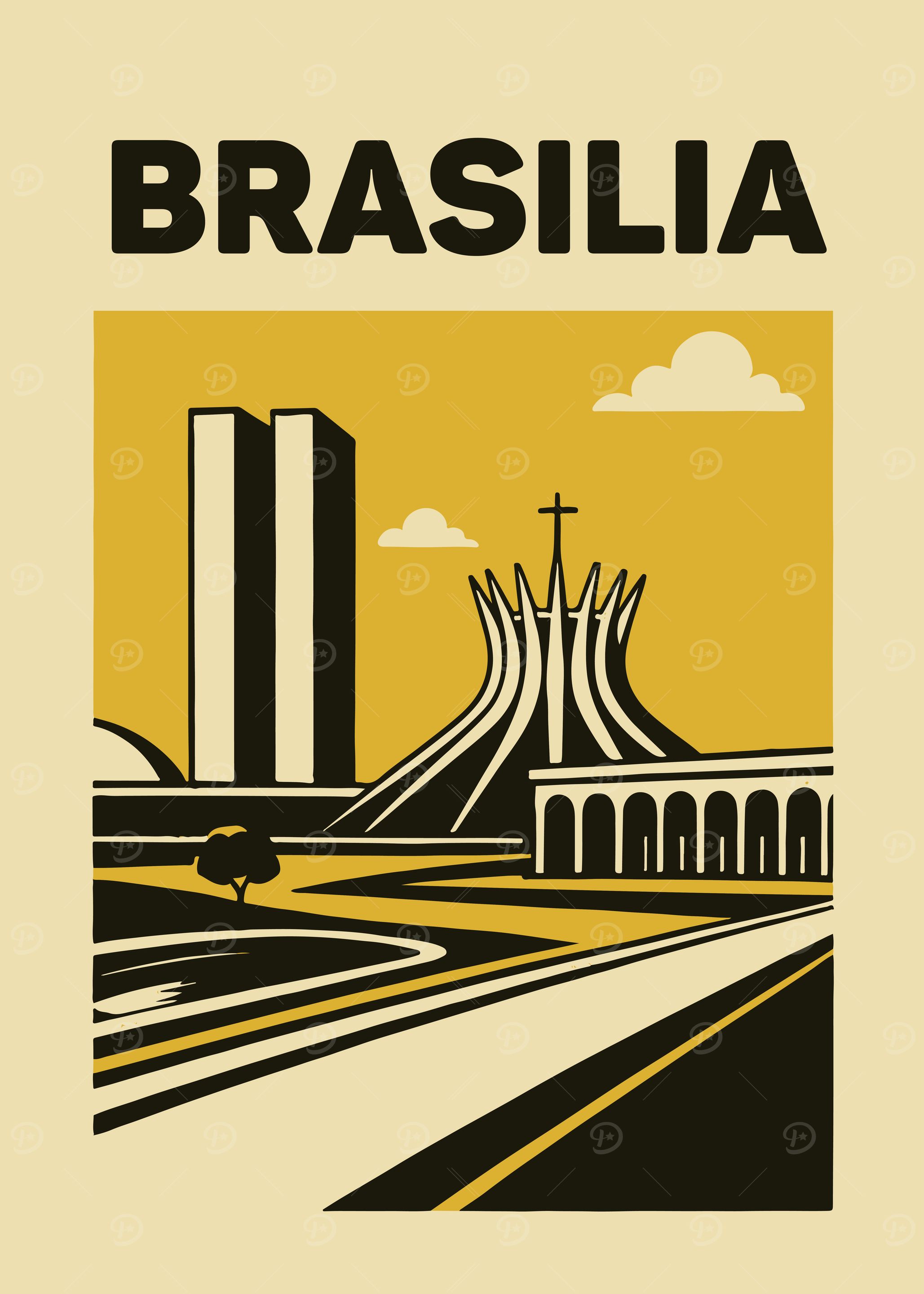 Brasilia Cityscape Illustration