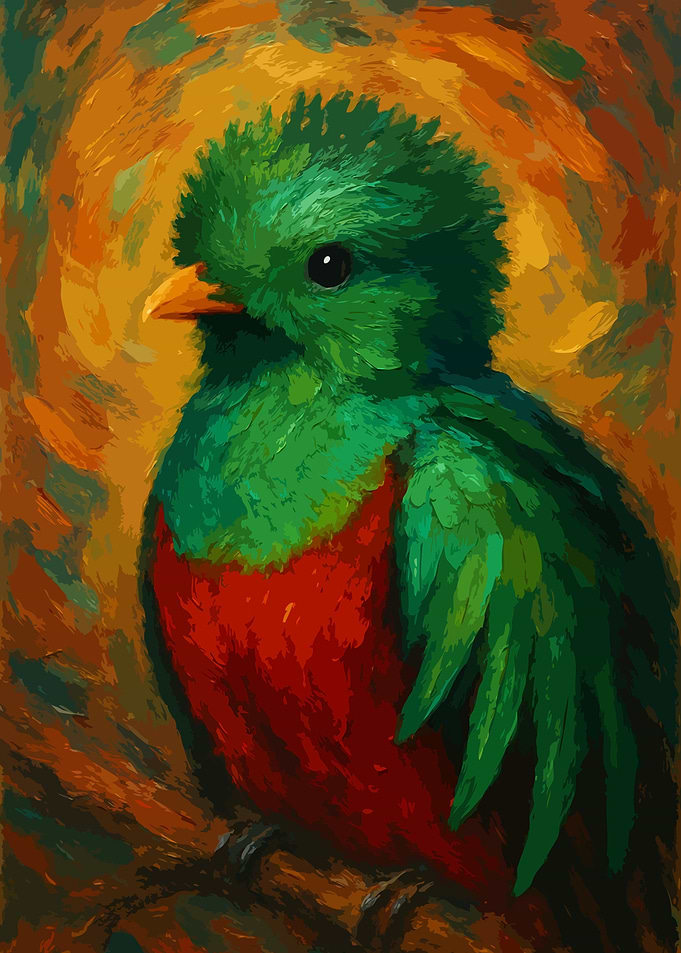 Quetzal Bird Painting Art