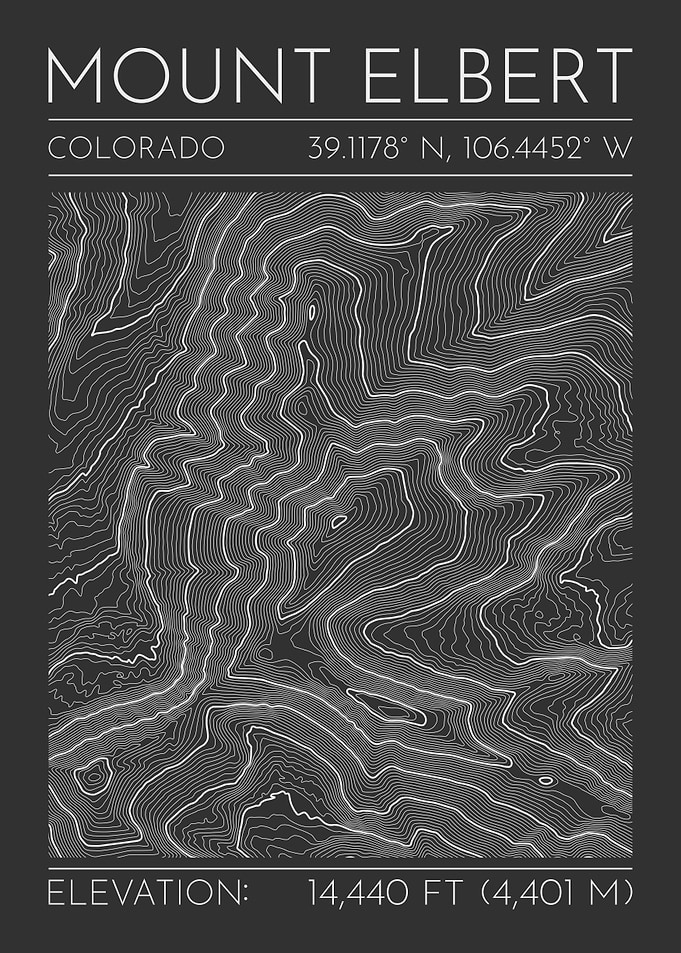 Mount Elbert Topographic Contour Map