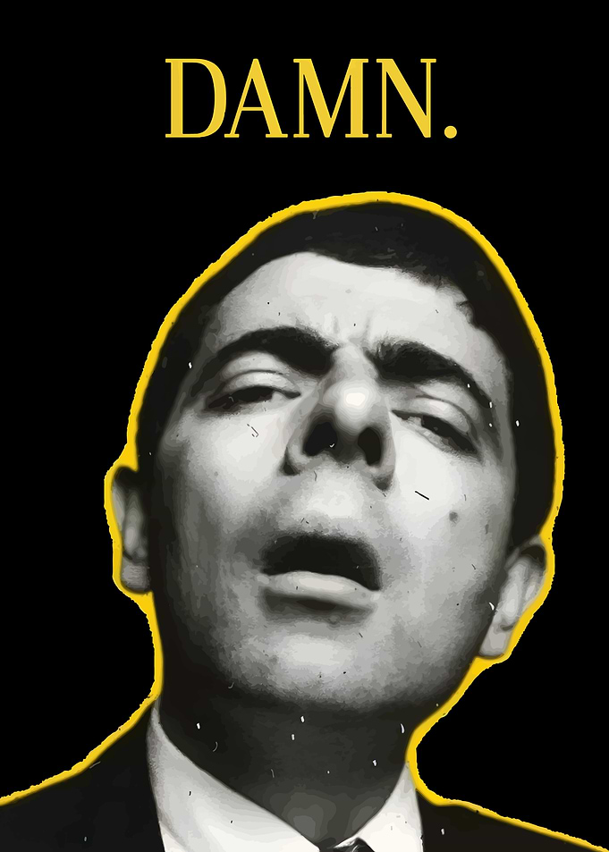 Mr. Bean 'Damn' Expression Art