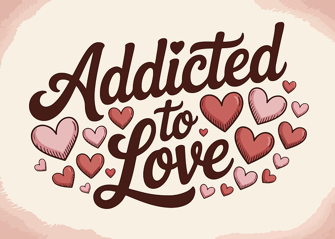 Addicted to Love Typography with Hearts