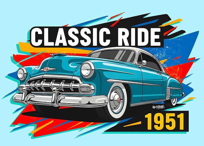 Classic 1951 Car Illustration