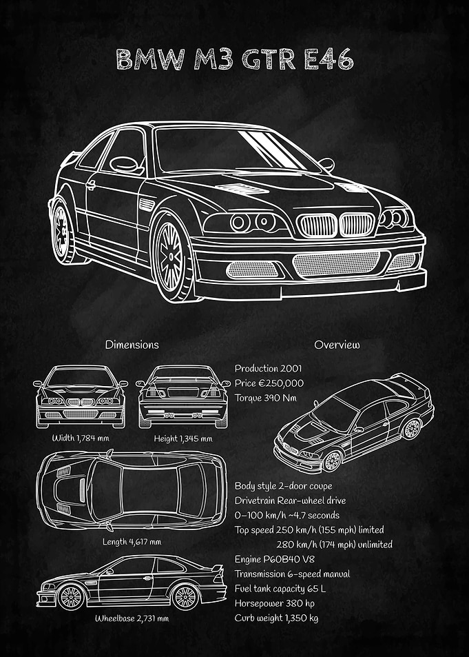 BMW M3 GTR E46 Blueprint