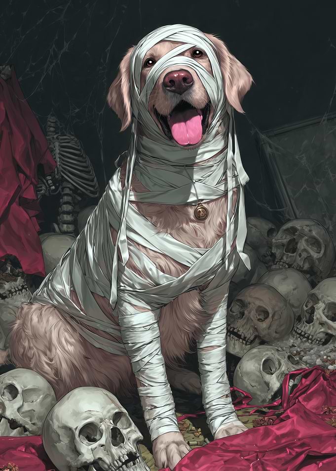 Cute Mummy Dog Portrait